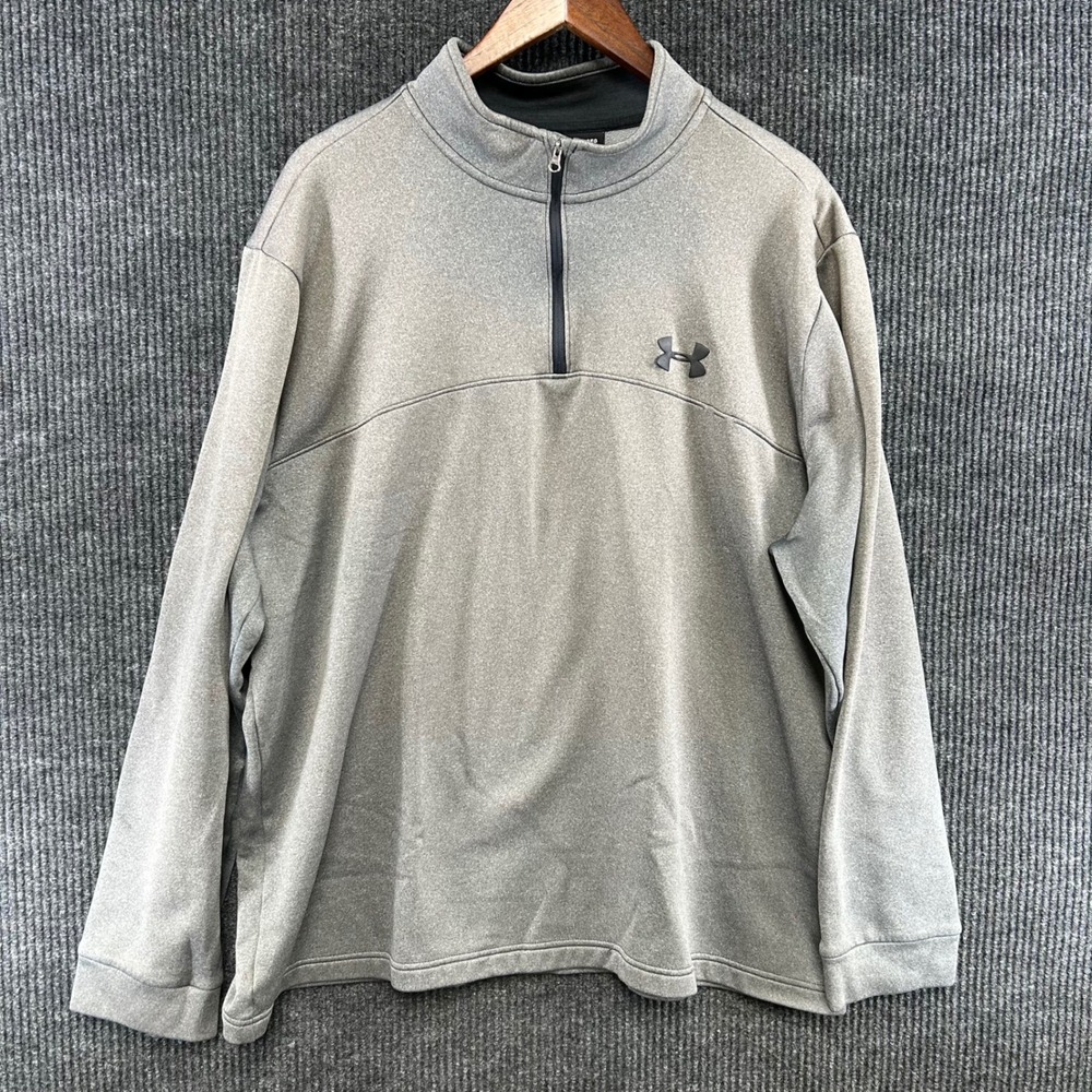 Under Armour Pullover Mens XXL Grey ColdGear Quarter Zip 1286334